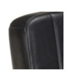 Scaun fotoliu tip consolă, negru, piele naturală, cu aspect retro - WOODBB1486