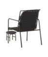 Fotoliu de relaxare cu suport picioare, negru, piele naturală, cu aspect vintage - WOODBB1489 Fotoliu de relaxare cu suport picioare, negru, piele naturală, cu aspect vintage - WOODBB1489