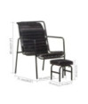 Fotoliu de relaxare cu suport picioare, negru, piele naturală, cu aspect vintage - WOODBB1489 Fotoliu de relaxare cu suport picioare, negru, piele naturală, cu aspect vintage - WOODBB1489
