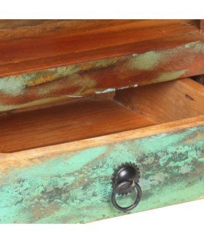 Comodă TV cu picioare, aspect vintage, din lemn masiv reciclat, 117 x 30 x 41 cm, handmade