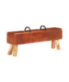 Bancă Turnbock vintage cu mânere, piele naturală de capră - WOODBB1493 Bancă Turnbock vintage cu mânere, piele naturală de capră - WOODBB1493