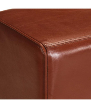 Bancă Turnbock vintage cu mânere, piele naturală de capră - WOODBB1493