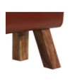 Bancă Turnbock vintage cu mânere, piele naturală de capră - WOODBB1493 Bancă Turnbock vintage cu mânere, piele naturală de capră - WOODBB1493