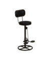 Scaune de bar, 2 buc., negru, piele naturală de capră - WOODBB1495