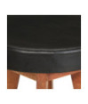 Scaune de bar, 2 buc., piele naturală și lemn masiv de acacia, cu aspect retro - WOODBB1496