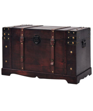 Cufăr vintage din lemn, 66 x 38 x 40 cm, cu aspect antichizat - WOODBB1499