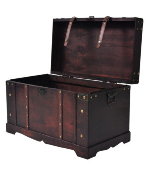 Cufăr vintage din lemn, 66 x 38 x 40 cm, cu aspect antichizat - WOODBB1499