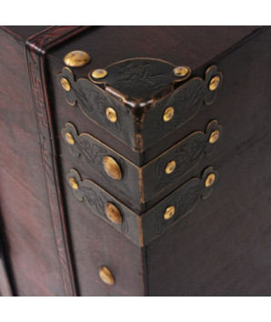 Cufăr vintage din lemn, 66 x 38 x 40 cm, cu aspect antichizat - WOODBB1499