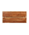 Set mobilier de bar 7 piese lemn masiv acacia & piele naturală, cu aspect industrial - WOODBB1503