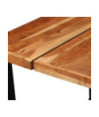 Set mobilier de bar 7 piese lemn masiv acacia & piele naturală, cu aspect industrial - WOODBB1503