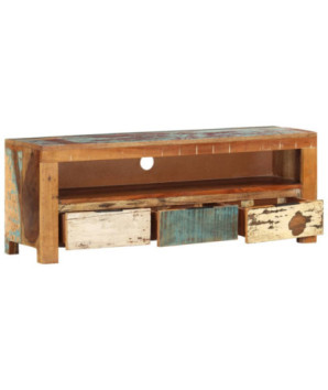 Comodă TV, 110x30x40 cm, lemn reciclat - WOODBB166