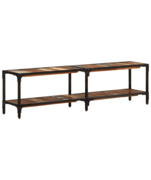 Comodă TV cu picioare, aspect vintage, din lemn masiv reciclat, 150x30x41 cm, handmade