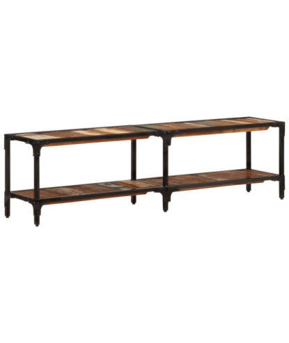 Comodă TV cu picioare, aspect vintage, din lemn masiv reciclat, 150x30x41 cm, handmade