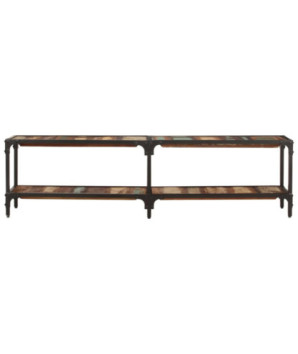 Comodă TV cu picioare, aspect vintage, din lemn masiv reciclat, 150x30x41 cm, handmade