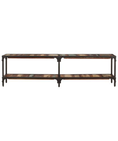 Comodă TV cu picioare, aspect vintage, din lemn masiv reciclat, 150x30x41 cm, handmade