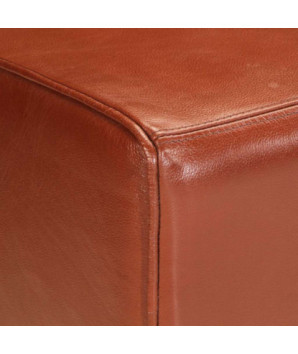 Bancă de gimnastică, maro, 110 cm, piele naturală - WOODBB1528
