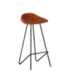Scaune de bar, 4 buc., maro, piele naturală, cu aspect industrial - WOODBB1532 Scaune de bar, 4 buc., maro, piele naturală, cu aspect industrial - WOODBB1532