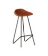 Scaune de bar, 4 buc., maro, piele naturală, cu aspect industrial - WOODBB1532 Scaune de bar, 4 buc., maro, piele naturală, cu aspect industrial - WOODBB1532
