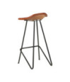 Scaune de bar, 4 buc., maro, piele naturală, cu aspect industrial - WOODBB1532 Scaune de bar, 4 buc., maro, piele naturală, cu aspect industrial - WOODBB1532