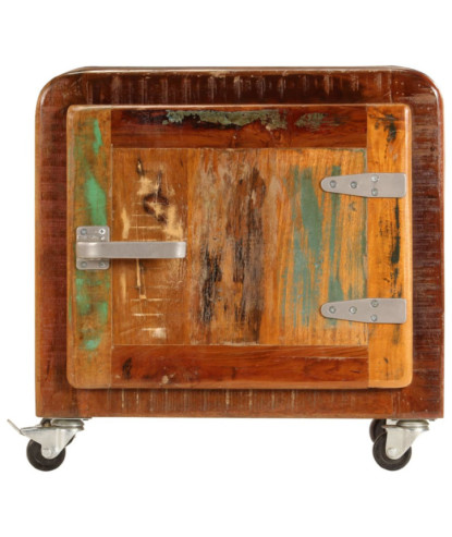 Noptieră, vintage, din lemn masiv reciclat, cu 1 ușă, 50 x 30 x 50 cm, handmade