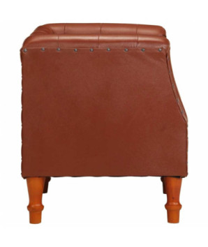 Fotoliu, maro, piele naturală, cu aspect vintage - WOODBB1537