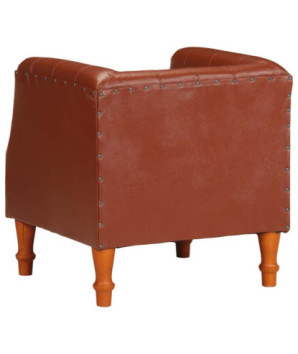 Fotoliu, maro, piele naturală, cu aspect vintage - WOODBB1537