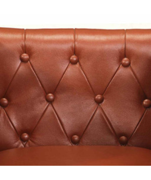Fotoliu, maro, piele naturală, cu aspect vintage - WOODBB1537