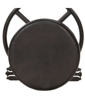 Scaune de bar, 2 buc., negru, piele naturală de capră - WOODBB1539