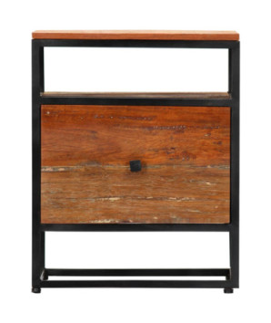 Noptieră vintage, din lemn masiv reciclat, cu 1 sertar, 1 compartiment, 40 x 30 x 50 cm, handmade