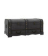 Cufăr vintage mare, negru, lemn, cu aspect retro - WOODBB1556 Cufăr vintage mare, negru, lemn, cu aspect retro - WOODBB1556
