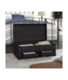 Cufăr vintage mare, negru, lemn, cu aspect retro - WOODBB1556 Cufăr vintage mare, negru, lemn, cu aspect retro - WOODBB1556