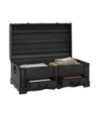 Cufăr vintage mare, negru, lemn, cu aspect retro - WOODBB1556 Cufăr vintage mare, negru, lemn, cu aspect retro - WOODBB1556
