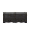 Cufăr vintage mare, negru, lemn, cu aspect retro - WOODBB1556 Cufăr vintage mare, negru, lemn, cu aspect retro - WOODBB1556