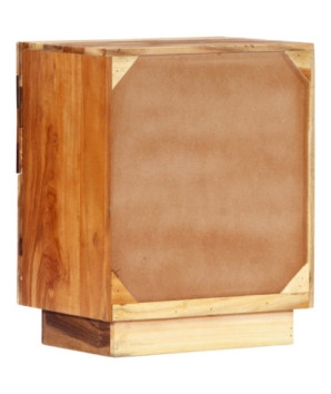 Noptieră, aspect mid-century, din lemn masiv reciclat, cu 2 sertare, 40 x 30 x 50 cm, handmade