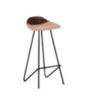 Scaune de bar, 4 buc., maro, piele naturală, cu aspect industrial - WOODBB1560 Scaune de bar, 4 buc., maro, piele naturală, cu aspect industrial - WOODBB1560