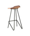 Scaune de bar, 4 buc., maro, piele naturală, cu aspect industrial - WOODBB1560 Scaune de bar, 4 buc., maro, piele naturală, cu aspect industrial - WOODBB1560