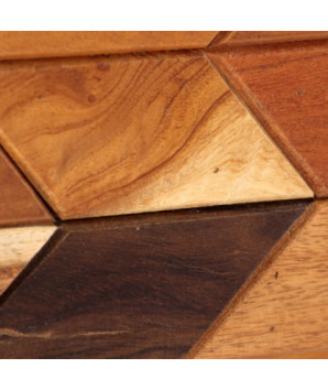 Noptieră, aspect mid-century, din lemn masiv reciclat, cu 2 sertare, 40 x 30 x 50 cm, handmade