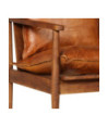 Canapea cu 2 locuri, piele naturală cu lemn de acacia, maro, cu aspect retro - WOODBB1565 Canapea cu 2 locuri, piele naturală cu lemn de acacia, maro, cu aspect retro - WOODBB1565