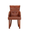 Scaune de bucătărie, 2 buc., maro, piele naturală de capră, cu aspect vintage - WOODBB1566