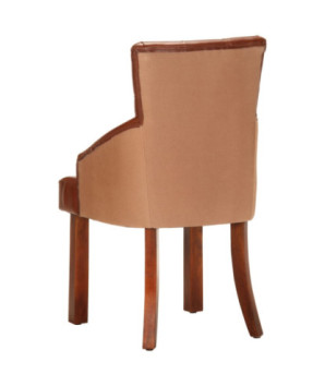 Scaune de bucătărie, 2 buc., maro, piele naturală de capră, cu aspect vintage - WOODBB1566