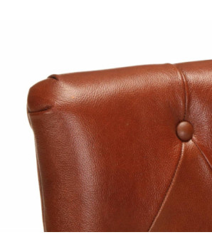 Scaune de bucătărie, 2 buc., maro, piele naturală de capră, cu aspect vintage - WOODBB1566