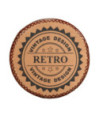 Scaune de bar, 2 buc., piele naturală și lemn masiv de acacia, cu aspect retro - WOODBB1586