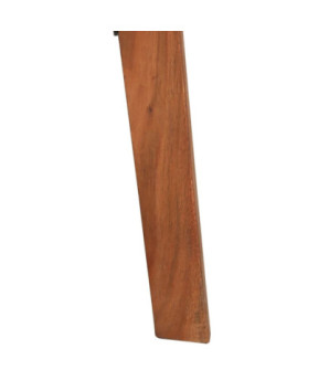Scaune de bar, 2 buc., piele naturală și lemn masiv de acacia, cu aspect retro - WOODBB1586