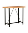 Set de bar, 5 piese, lemn masiv și piele naturală, cu aspect industrial - WOODBB1590