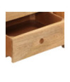 Bancă Bok maro, 107 cm, piele naturală capră / lemn masiv mango, cu aspect vintage - WOODBB1593