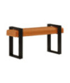 Bancă, negru și maro, 110 cm, piele naturală de capră - WOODBB1600