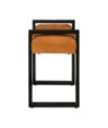 Bancă, negru și maro, 110 cm, piele naturală de capră - WOODBB1600