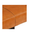 Bancă, negru și maro, 110 cm, piele naturală de capră - WOODBB1600