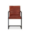 Scaune de bucătărie, 4 buc., maro, piele naturală, cu aspect retro - WOODBB1605