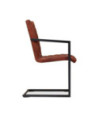 Scaune de bucătărie, 4 buc., maro, piele naturală, cu aspect retro - WOODBB1605